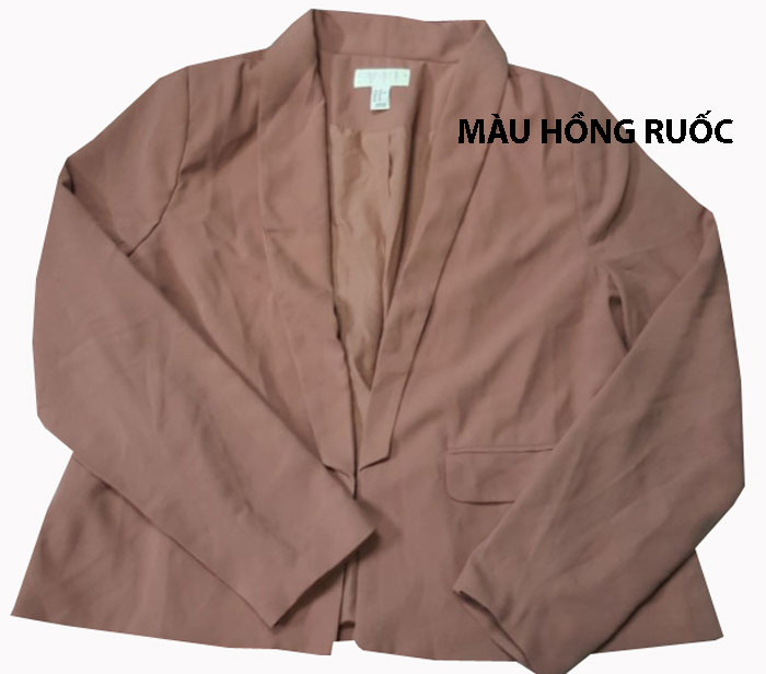 Áo khoác blazer F21 màu hồng ruốc trơn size lớn