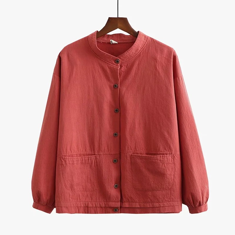 Áo khoác vải màu đỏ gạch CX224 size 3XL