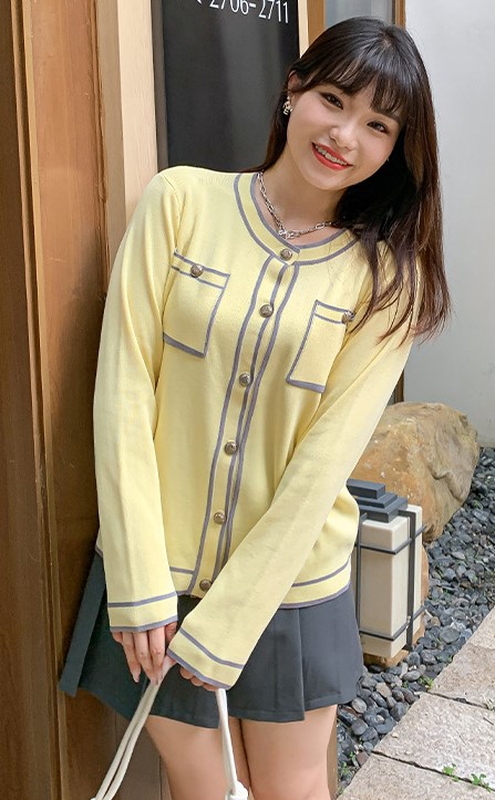 Áo thun len vàng tay dài viền xám 3D size XL