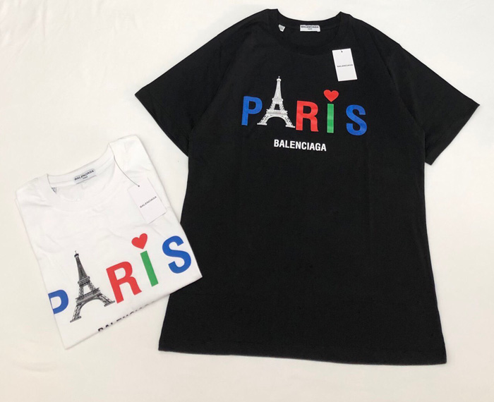 Áo thun trắng in chữ PARIS size lớn