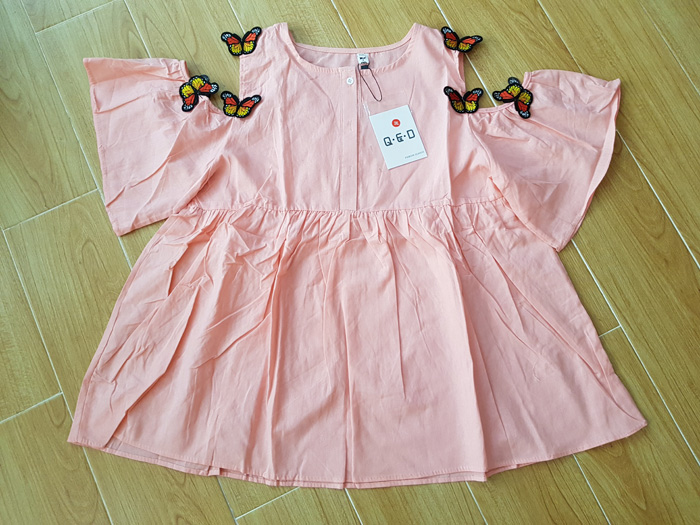 Áo vải xô babydoll màu hồng khoét vai bướm 3D size 3XL