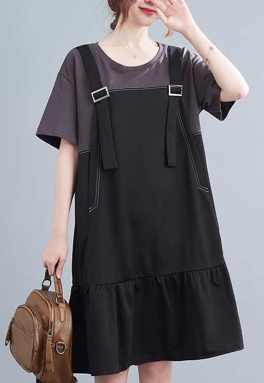 Đầm đen xám kiểu yếm YD2470 size lớn