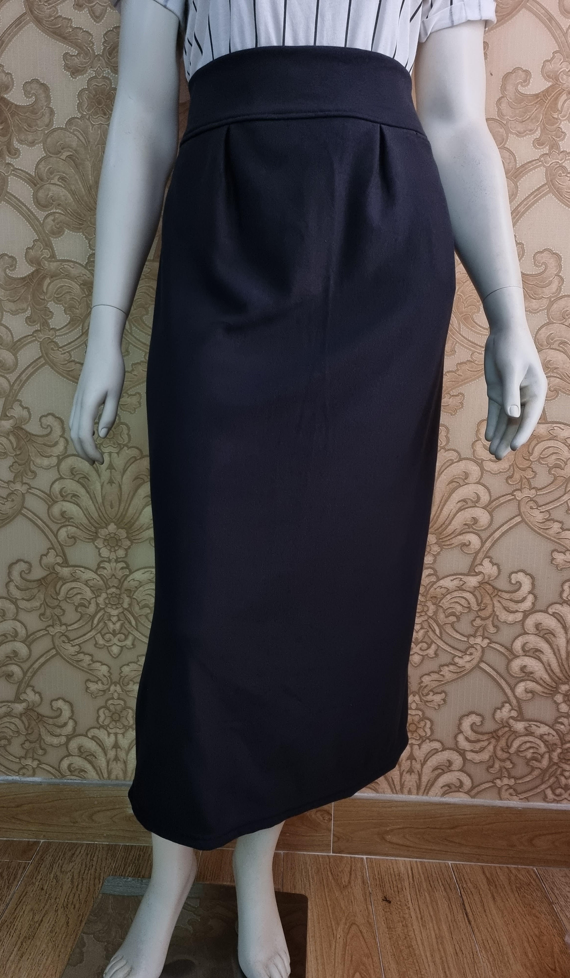 Váy chống nắng thun đen xếp li 1 túi LD01 size lớn